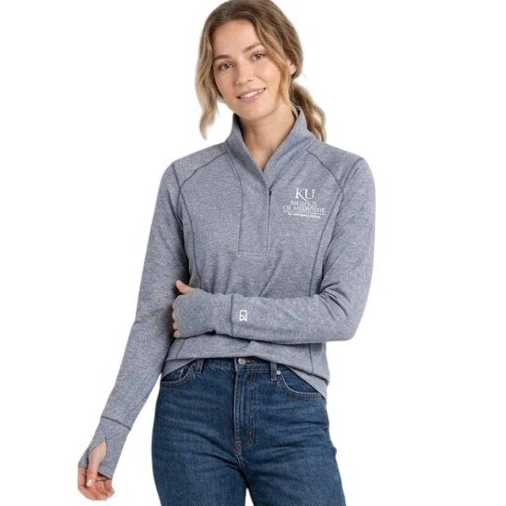Cutter & Buck Pullover Women S Navy KU School of Medicine DryTec 50+ Quarter Zip